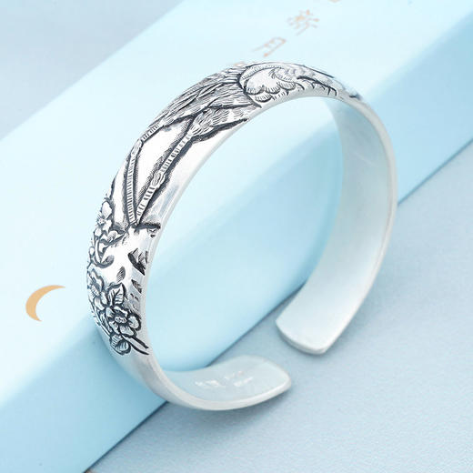 【长寿仙鹤】子佩集原创纯手工银镯 商品图2