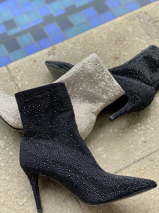 Westory2020新款珠光宝气高跟弹力闪亮格利特上烫钻冬靴W20DS80241 商品图3