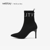 westory商场同款冬季袜子靴短筒弹力靴女靴高跟鞋W284C80001 商品缩略图2