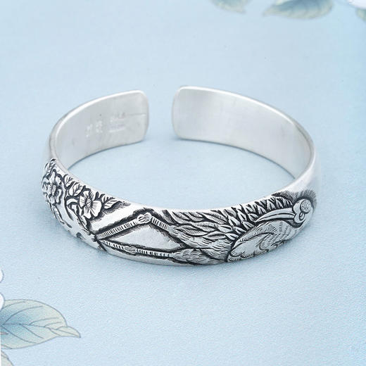 【长寿仙鹤】子佩集原创纯手工银镯 商品图4