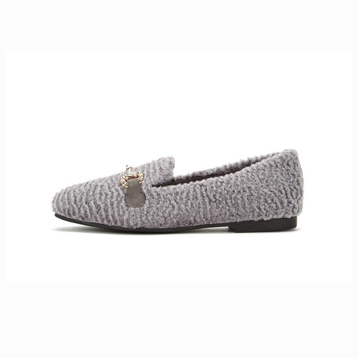 westory商场专柜同款平底钻链毛毛鞋休闲鞋百搭圆头乐福鞋单鞋女W283M70261 商品图1