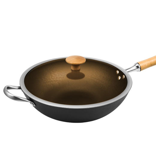 德国欧乐菲铁锅厚釜球墨铸铁炒锅不粘锅炒菜锅章铁匠系列 商品图2