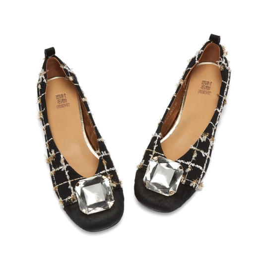 西村名物2020秋季新品奢华钻饰小香风V口单鞋X20CE31861 商品图1