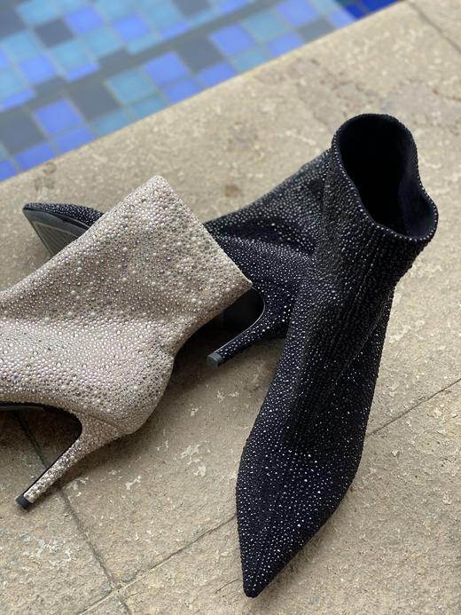 Westory2020新款珠光宝气高跟弹力闪亮格利特上烫钻冬靴W20DS80241 商品图2