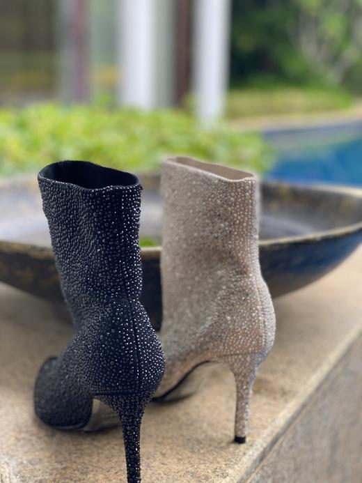 Westory2020新款珠光宝气高跟弹力闪亮格利特上烫钻冬靴W20DS80241 商品图1