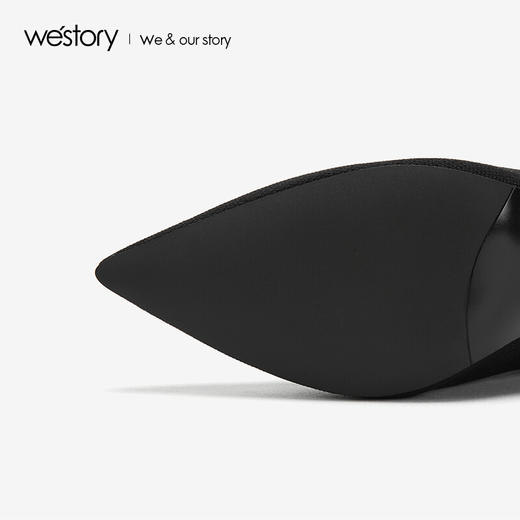 westory商场同款冬季袜子靴短筒弹力靴女靴高跟鞋W284C80001 商品图4