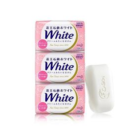 日本花王100%天然植物沐浴皂1排3个装(玫瑰味)