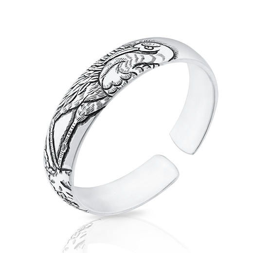 【长寿仙鹤】子佩集原创纯手工银镯 商品图8