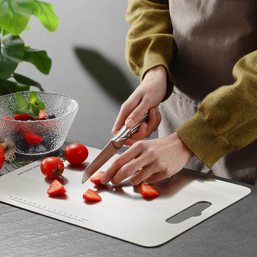 德国OLOFE欧乐菲食品级304不锈钢双面菜板 抗jun防霉持久耐用 商品图3