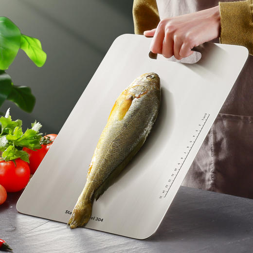 德国OLOFE欧乐菲食品级304不锈钢双面菜板 抗jun防霉持久耐用 商品图1