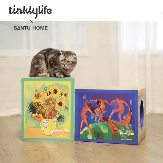 Tinklylife SANTU艺术装饰画猫窝抓板不掉屑大号大空间猫咪用品 商品图7