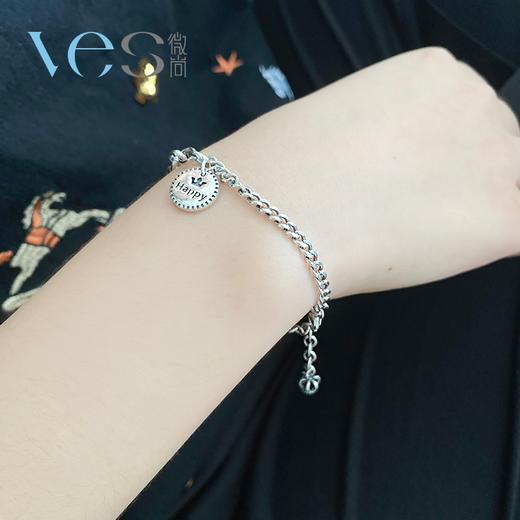 圆牌鱼尾银925不对称手链 商品图3