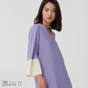 AtelierMissLu-【优雅之上】 香芋紫拼色简洁款连身裙 商品缩略图3