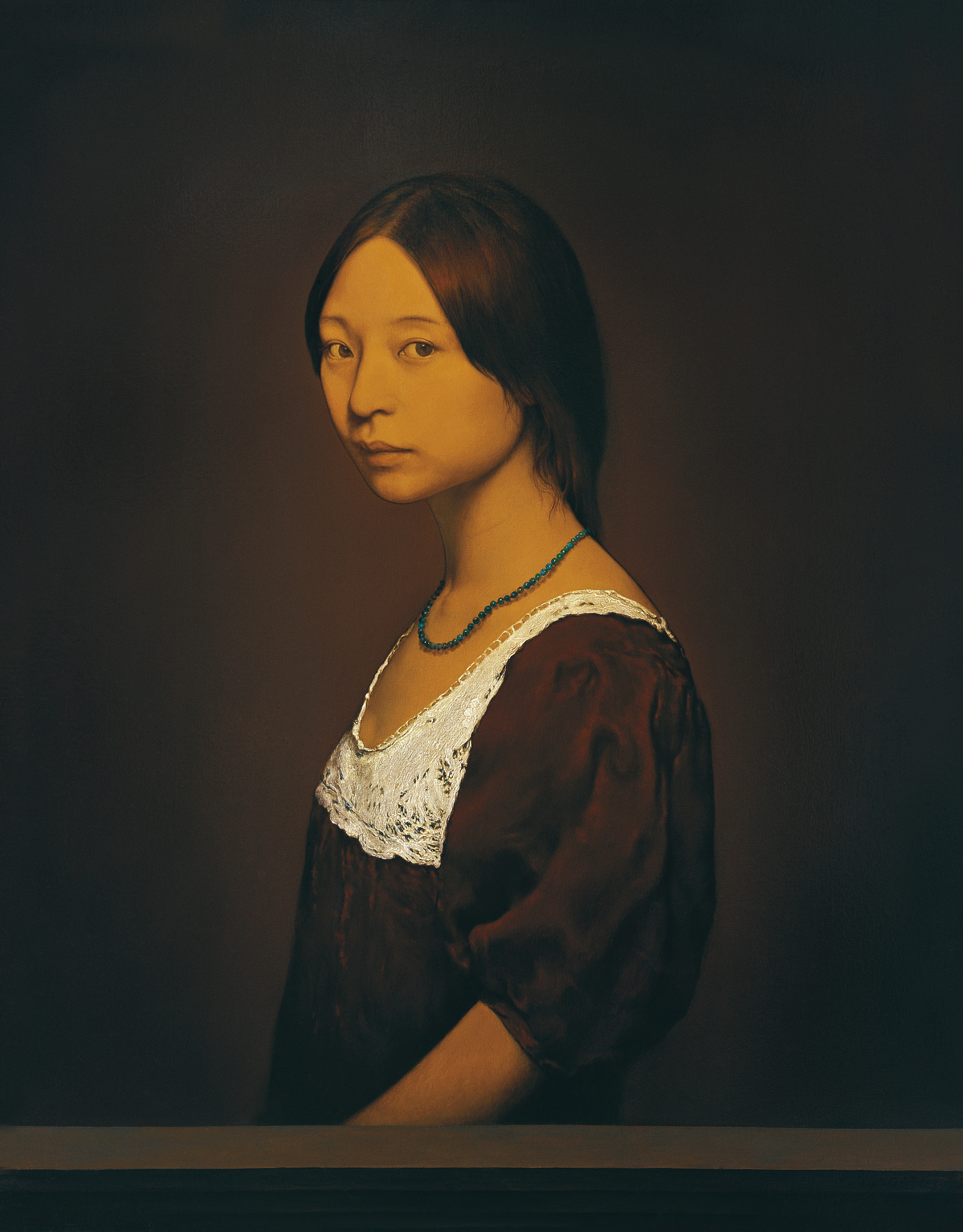 彭斯限量签名版画——戴绿松石项链的女孩