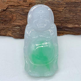 派瑞翡翠 翡翠站佛 糯种 绿色