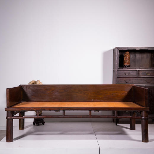 清 红木三围屏独板罗汉床