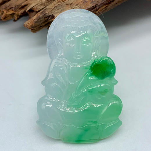 派瑞翡翠 翡翠观音 糯种 飘绿花 商品图0