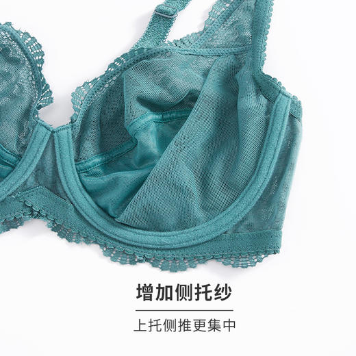HSIA遐 超薄内衣女士性感蕾丝大码无海绵全罩杯薄款大胸显小文胸 商品图4