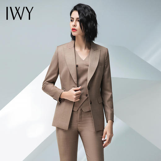 IWY/卡其职业女裤套装经理服短西装休闲时尚女款OL干练女人味CPM10306 商品图4