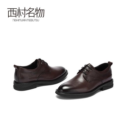 西村名物2020秋季新款男士皮鞋牛皮革商务正装气质德比鞋X10CV31461 商品图3