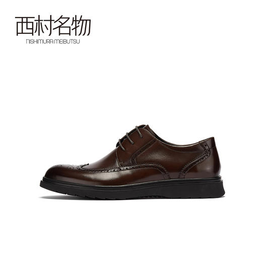 西村名物2020秋季新款男士皮鞋平跟时尚花卉钉孔布洛克鞋X10CV31511 商品图3