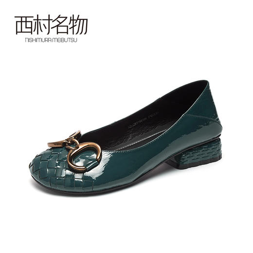 西村名物2020秋季新款编织圆头单鞋浅口X20CE31881 商品图1