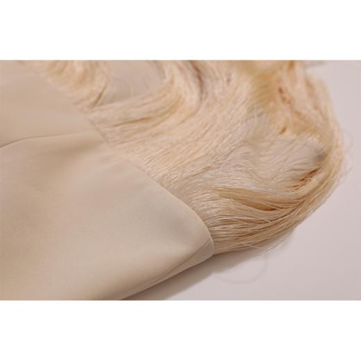 【不如跳舞】白色双层下摆倒V字流苏修身连衣裙 商品图4