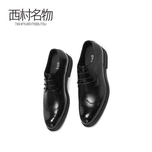 西村名物2020秋季新款男士皮鞋低跟牛皮革休闲商务布洛克鞋X10CV31521 商品图2