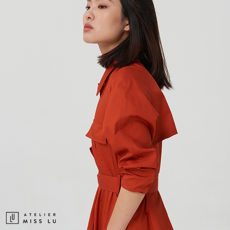 【吸睛狠角色】枫叶橘系腰带利落风衣