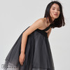 【酷仙女】西装领口斜肩带多层渐变黑纱礼裙 商品缩略图3