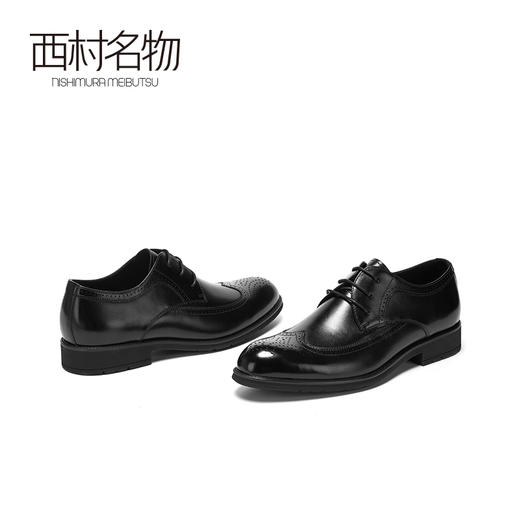 西村名物2020秋季新款男士皮鞋低跟牛皮革休闲商务布洛克鞋X10CV31521 商品图3