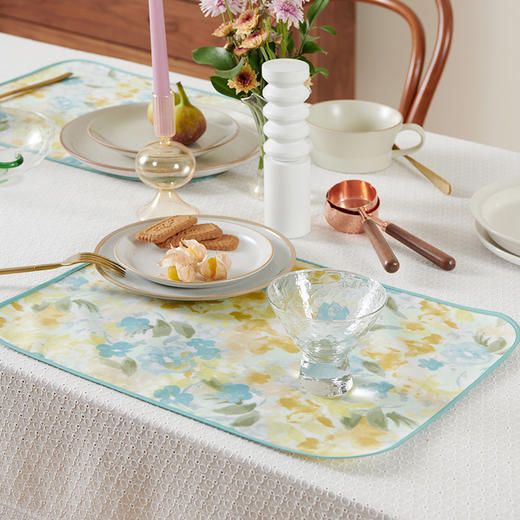 绽放系列防水餐垫棉布PU涂层防水垫 商品图0