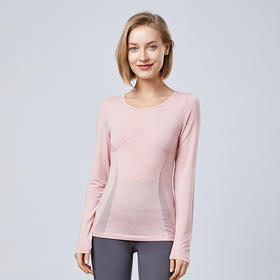 【断码捡漏】 卡益长袖T恤KD03539女士瑜伽服不可插胸垫