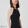 【有点皮气】黑白拼色镂空拼皮修身连衣裙 商品缩略图2