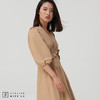 【宝藏ONE PIECE】浅驼压褶V领设计感连衣裙 商品缩略图3
