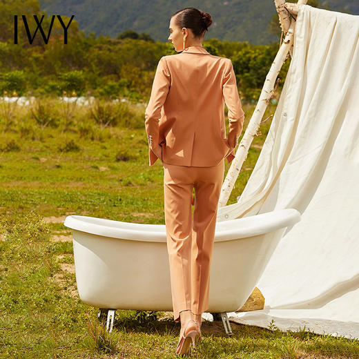 IWY/橘色长袖西装阔腿长裤套装203026C1+P3 商品图3