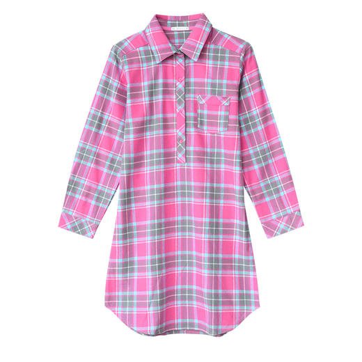 爱帝女式纯棉格子上衣衬衫式长衫 商品图5