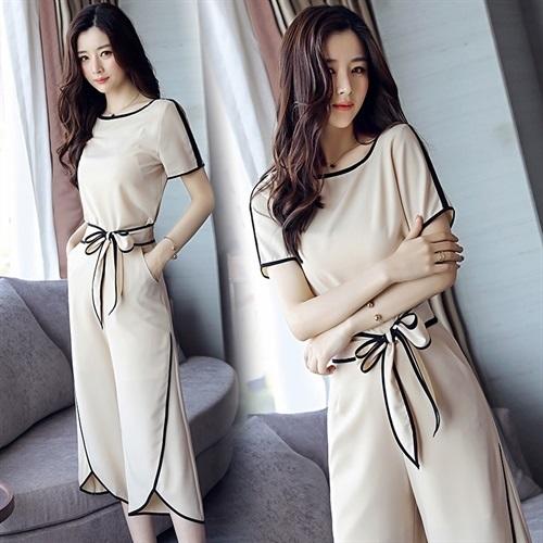 时尚减龄，高腰蝴蝶结系带两件套HR-ARE1906-1 商品图1
