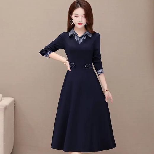 YWE KED91317衬衣领时尚气质修身显瘦过膝连衣裙【优】 商品图1