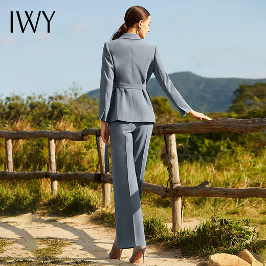 IWY/雾霾蓝色长袖西装长裤套装203041C1+P3 商品图3