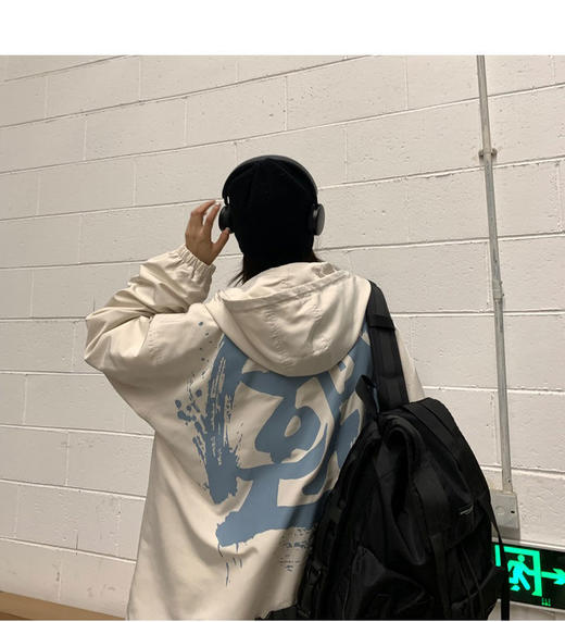 外套男女潮ins秋季新款情侣装大码宽松夹克港风中国外套学生班服 商品图7