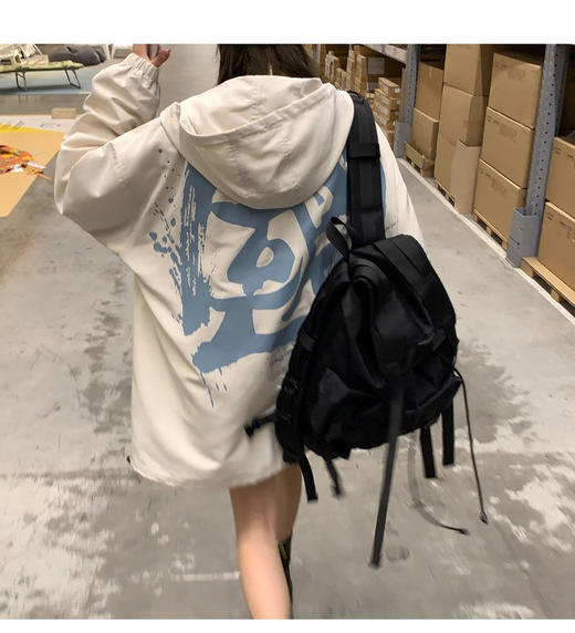 外套男女潮ins秋季新款情侣装大码宽松夹克港风中国外套学生班服 商品图6