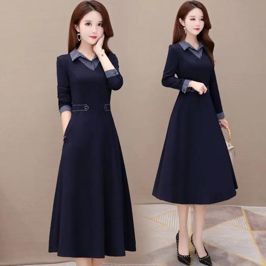 YWE KED91317衬衣领时尚气质修身显瘦过膝连衣裙【优】 商品图2