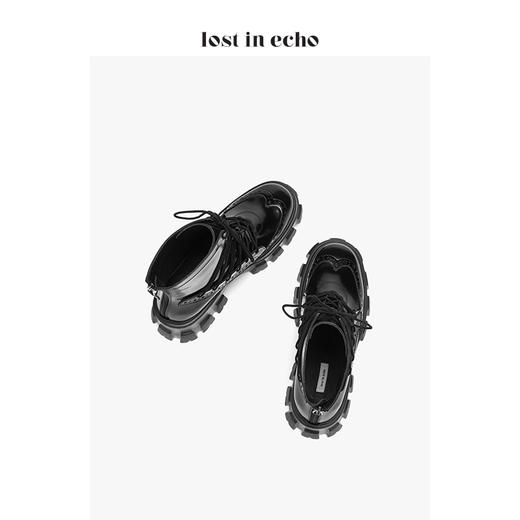 【微瑕疵不退不换】戚薇同款 lost in echo 设计师原创 多绑带牛津冲孔马丁靴 商品图3