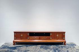 红桥红  家具严选  缅甸花梨（大果紫檀）  【198 两柜两抽屉 踩珠电视柜】