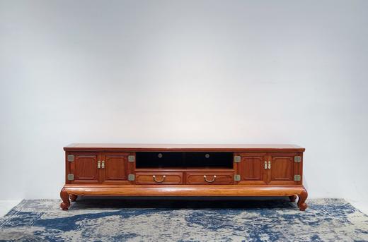 红桥红  家具严选  缅甸花梨（大果紫檀）  【198 两柜两抽屉 踩珠电视柜】 商品图0