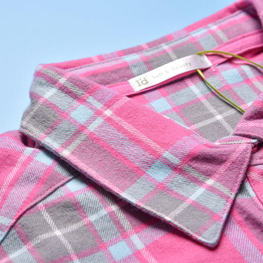 爱帝女式纯棉格子上衣衬衫式长衫 商品图3