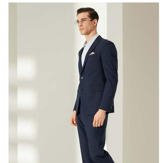 南4雅戈尔藏青格纹可机洗套系 商品图0