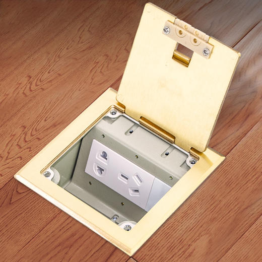 【50元】梅兰地插 k130开启式铜侧插 隐藏式侧插五孔二三插地面插座盒