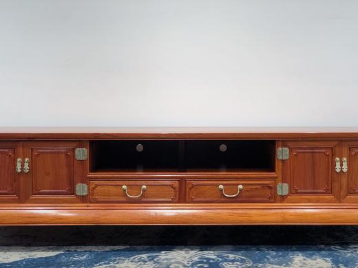 红桥红  家具严选  缅甸花梨（大果紫檀）  【198 两柜两抽屉 踩珠电视柜】 商品图1